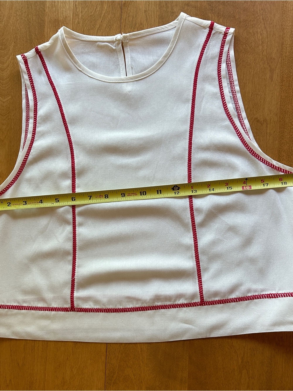 Sleeveless Top & Pant Set, White w/ Orange Piping, Side Zipper & Pockets, NWOT! - Picture 12 of 15